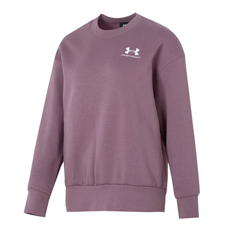

Underarmour)/Ua Round Neck Sweatshirt for Women Essential Flc Os Crew Fashionable Loose and Comfortable Sports Casual Bottoming Shirt 1379475-500
