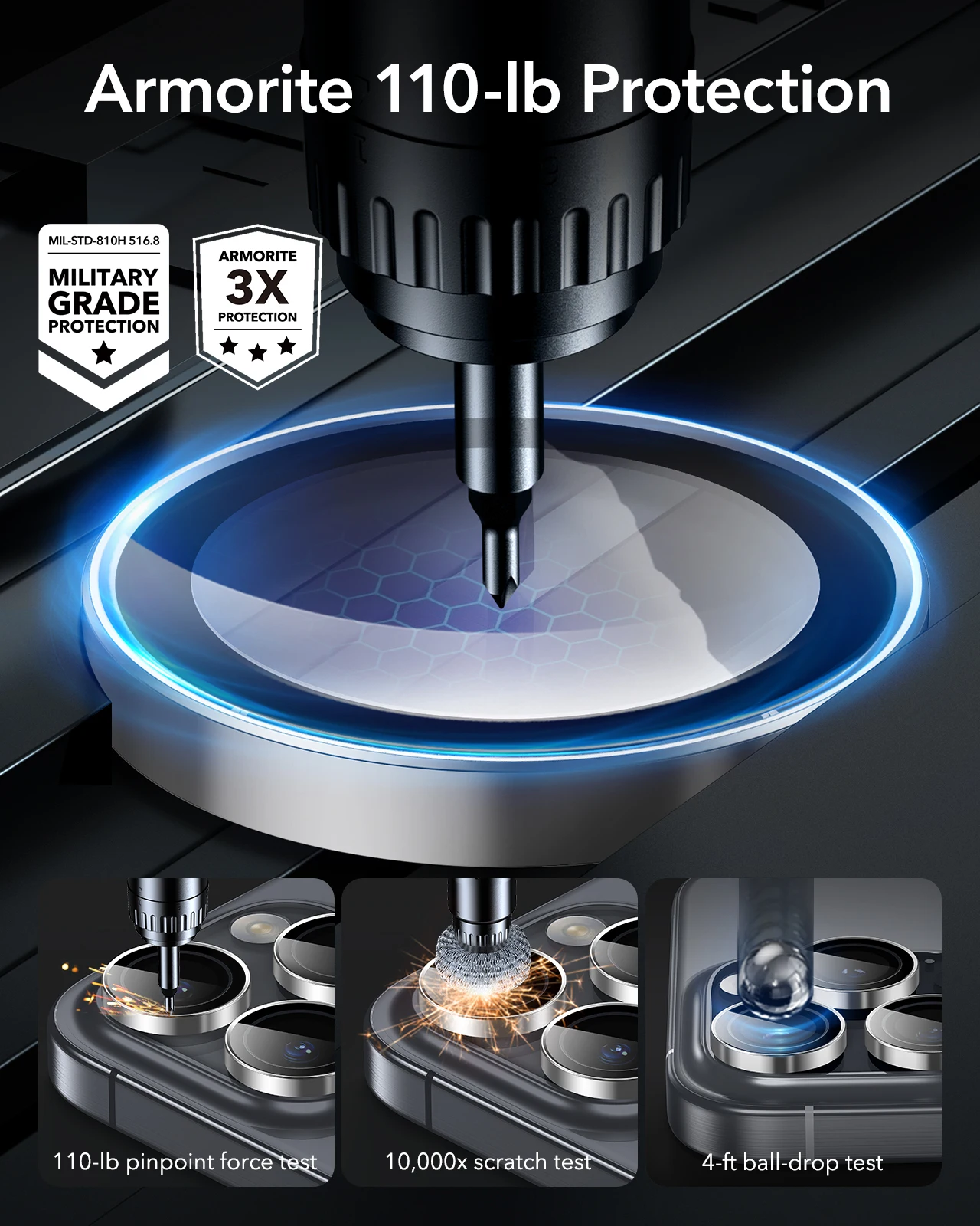 ESR for 16 Pro Max Independent Lens Film iPhone 17/16/15/14 Pro HD Camera Protective Film Glass for 14/15/16 Plus