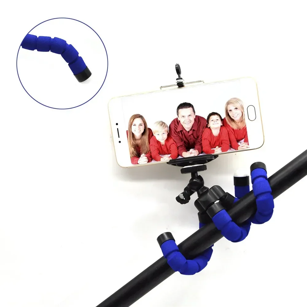 Celular Flexível Polvo Esponja Tripé, Clip Stand, Suporte, Mini, Câmera, Novo