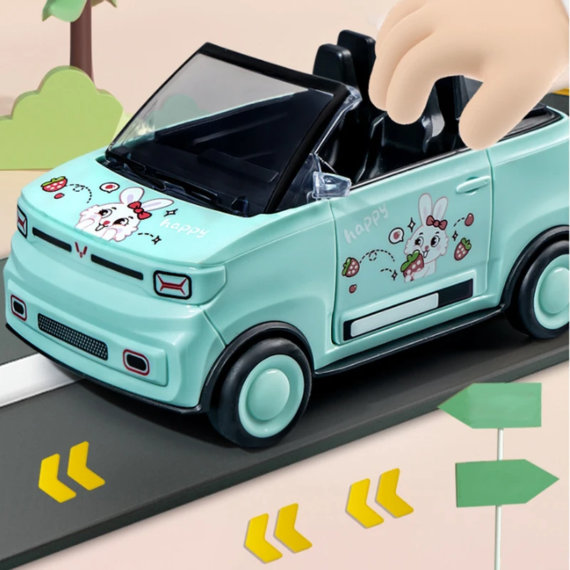 Crianças carro conversível brinquedos inércia mini dos desenhos animados macaron mini brinquedo carro simulação bonito puxar para trás modelo de brinquedo do carro para crianças presentes