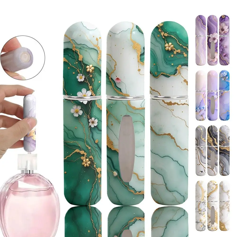 Przenośny mini flakon na perfumy 5 ml, wielokrotnego użytku, szczelny, z rozpylaczem, obrotowy, puste pojemniki kosmetyczne, podróżny.