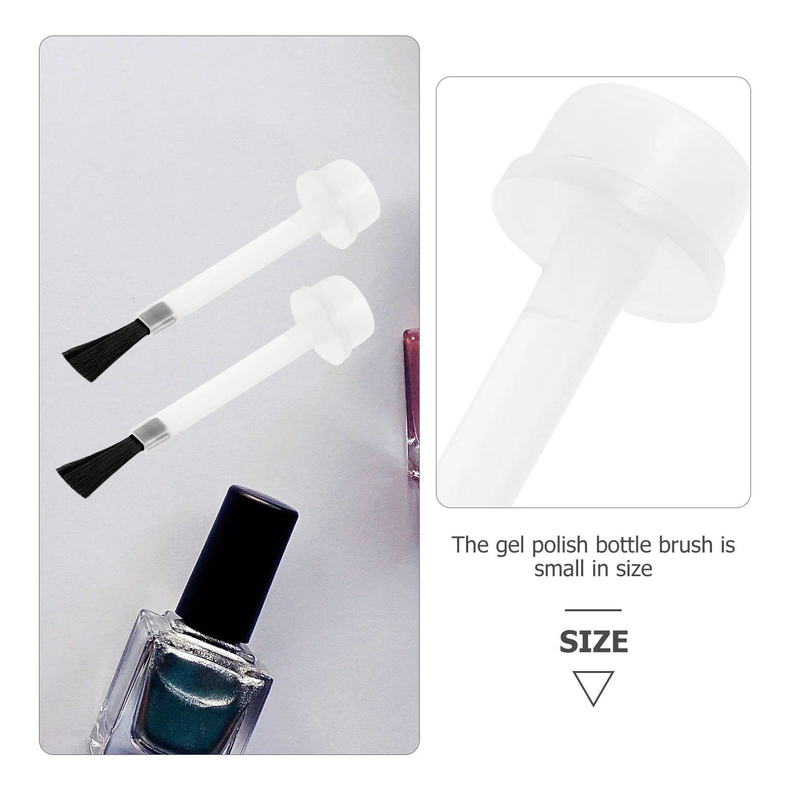 20 Pcs Special Brush for Nail Polish Glue Bottle Fingernail Bottles Caps Plastic Replacement Gel