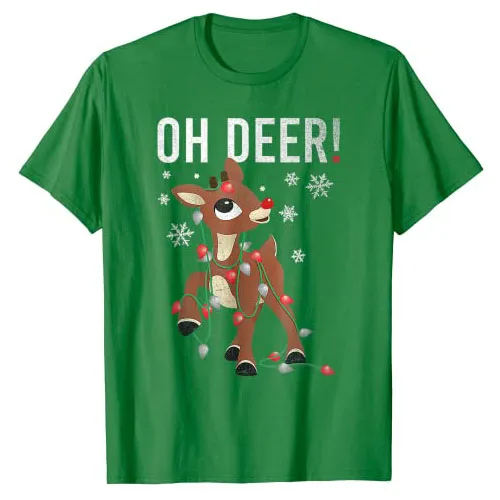 Rudolph The Red Nosed Reindeer Christmas Special Oh Deer T-Shirt Gifts Cute Xmas Holiday Party Costume Vacation Graphic Tee Tops