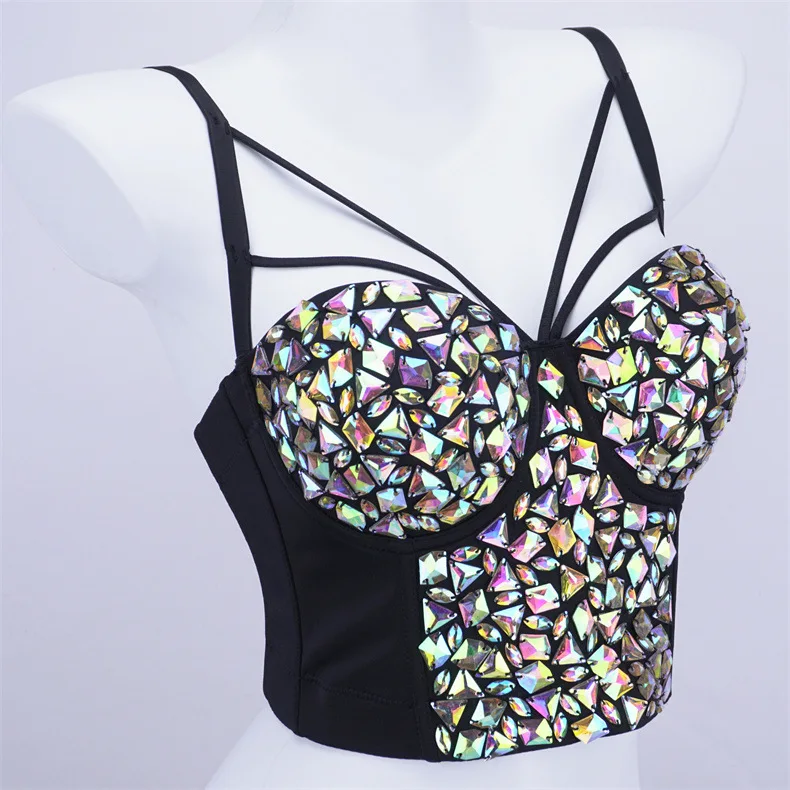 

Nightclub Sexy American Vest Style Niche Pure Desire Tube Top Beaded Light Hot Girl Spaghetti Straps Outerwear Holiday Carnival