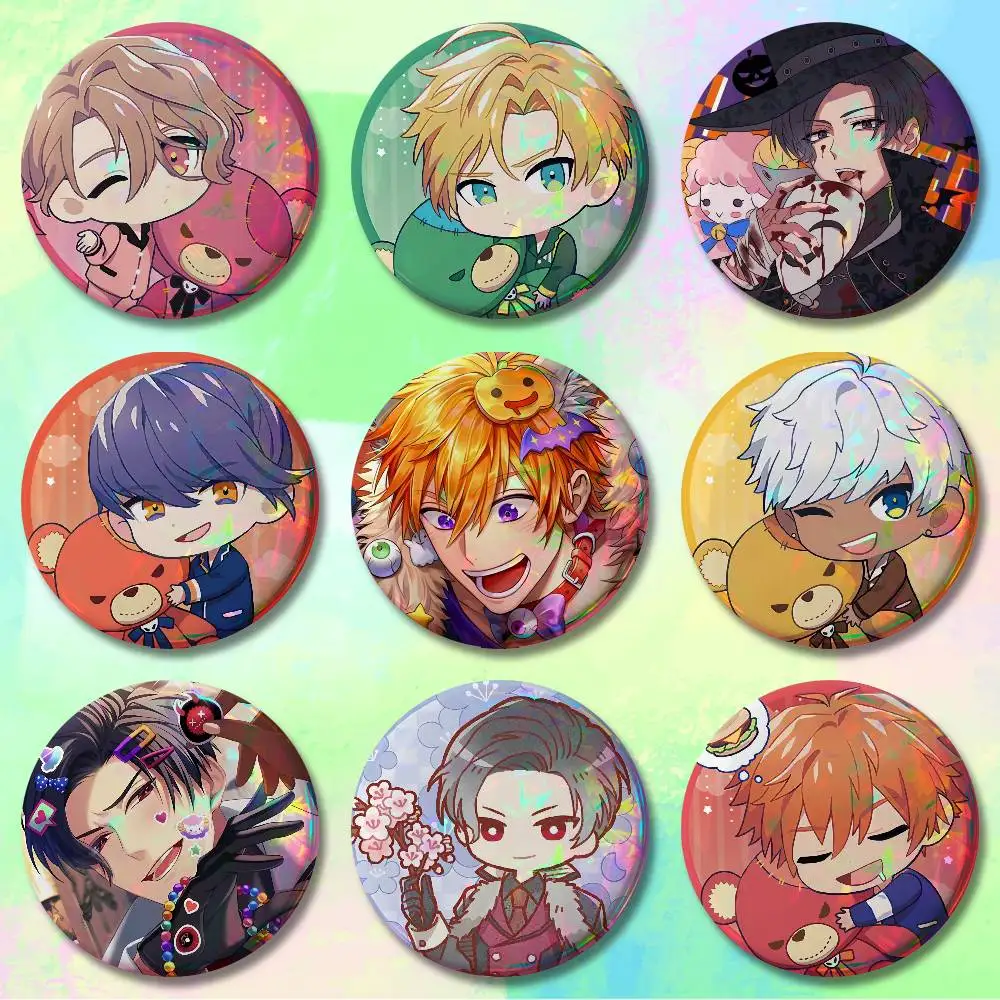 

O-Obey Me O-Otome Game 58mm 44mm HD Print Brooch Badges Pretty Derby Round Display Brooches Lapel Pins
