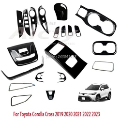RHD For Toyota Corolla Cross 2019-2021 2022 2023 Black Glossy Auto Accessories Window Switch Cover Inner Door Handle Bowl Cover