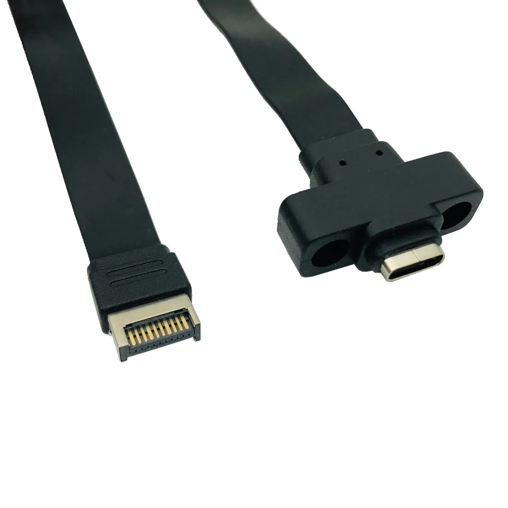 Connectors USB 3.1 Front Panel Type E to Type C Extension Cable Gen 2 10Gbps Internal Adapter Cable with 2 Screws 30cm/50cm/80cm