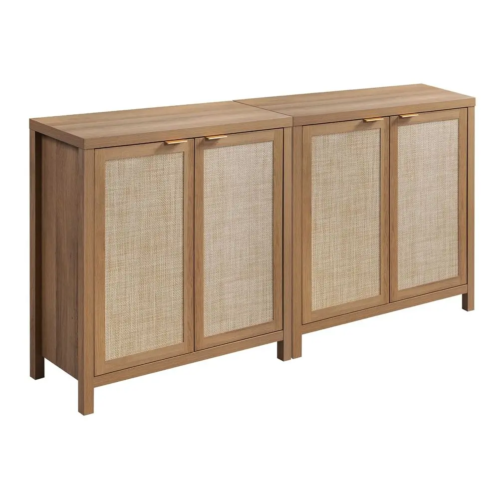 

Буфет-сервант с большим объемом хранения, в стиле бохо, из ротанга, с регулируемыми полками, для кофейной зоны, в стиле фермерского дома, C