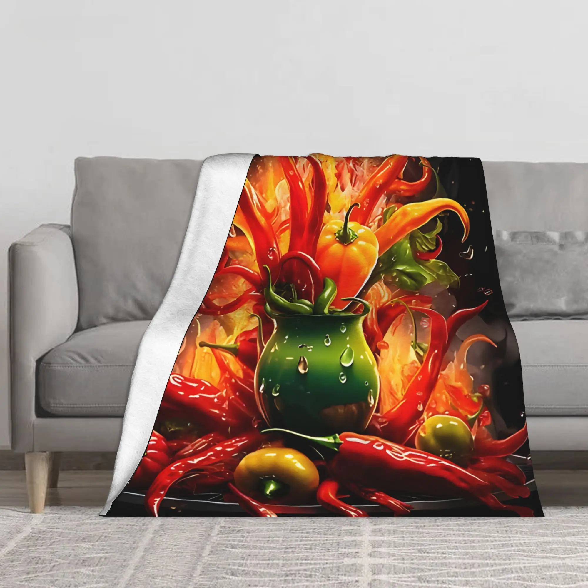 1PC Fire Pot Blanket Throw Blanket Novelty Warm Blanket All Season Gift