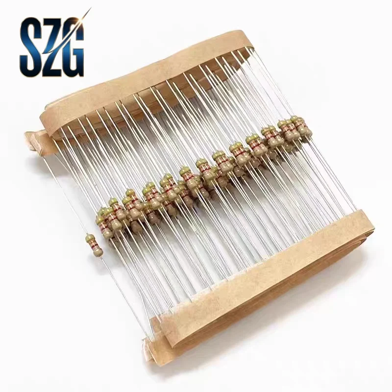 100Pcs/Lot 0.25W DIP Carbon film Resistance 1/4W 5%  3.3R 4.7R 6.8R 10R 100R 1K 22K 100M 1M 4.7M 5.6M 10M ohm Power Resistance