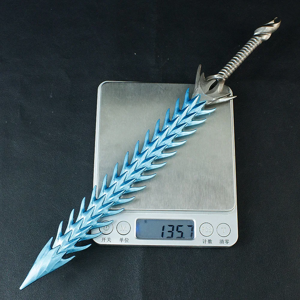 30 cm Nuovo Nezha Anime Surroundings Cracking Frusta Modello in metallo Puntelli di scena Decorazione del desktop Ornamenti Ragazzi Regali di compleanno Giocattoli