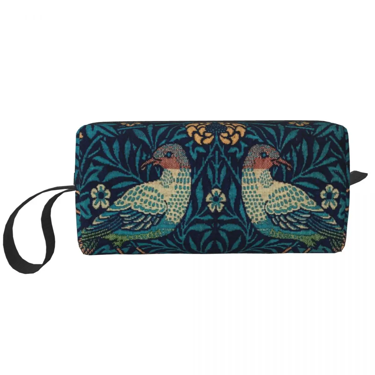 Bird By William Morris Makeup Bag Women Travel Cosmetic Organizer Kawaii Textile Pattern Storage Toiletry Bags