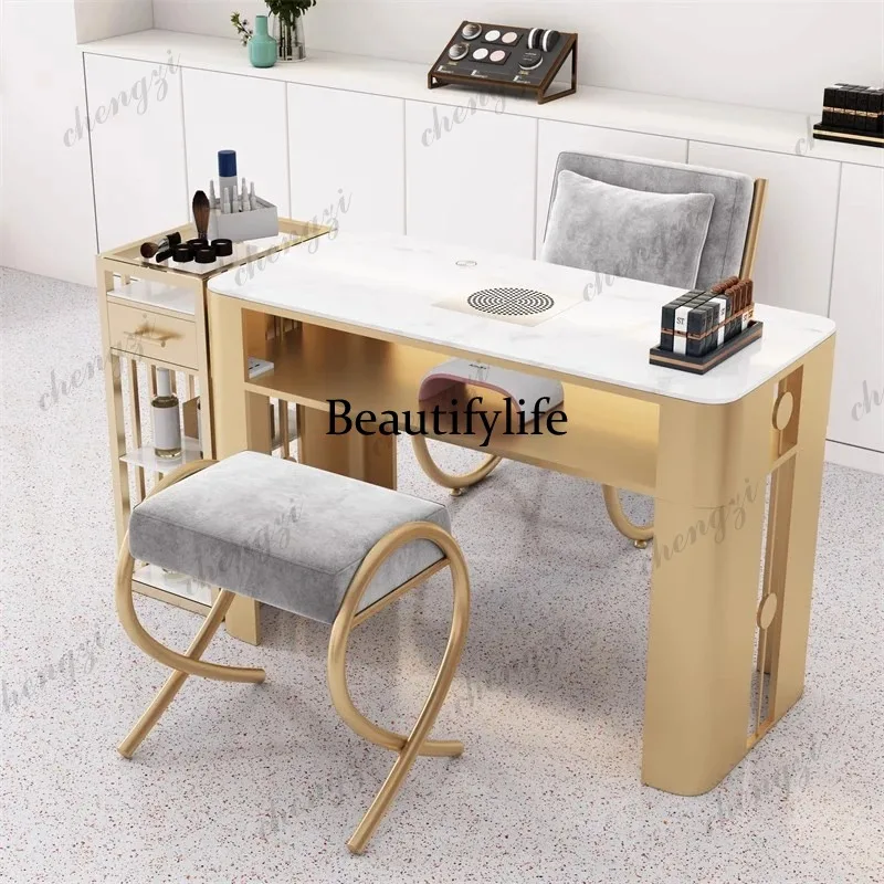 

P182 Elegant Subtle Manicure Nail Table Premium Trendy Classic Luxury Manicure Nail Table Nordic Style Mesa Manicura Salon Furni