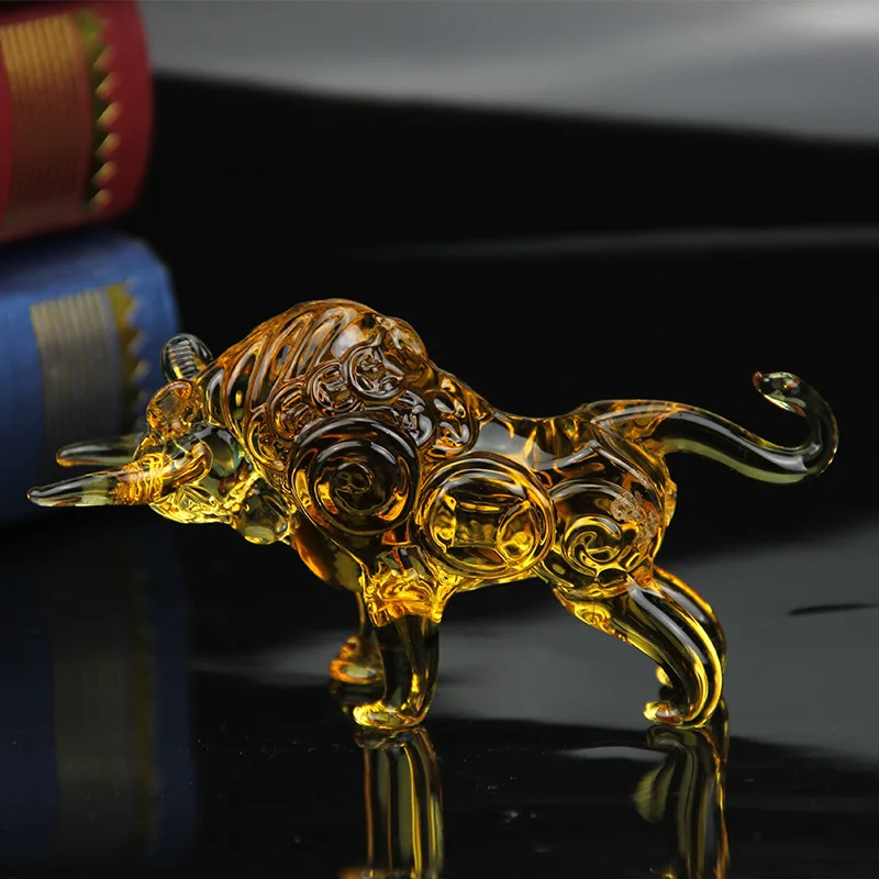 

Crystal Bull Sculpture Crafts Ornament Living Room Office Desktop Decoration Home Artwork Animal Statue Nordic Creative Gifts