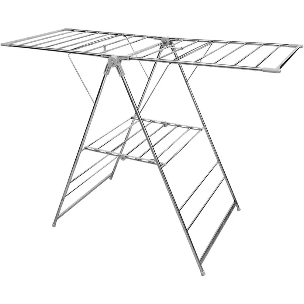 

Складная сушилка для одежды для улицы и дома, компактная, регулируемая по высоте, серая, 63x24x38 дюймов