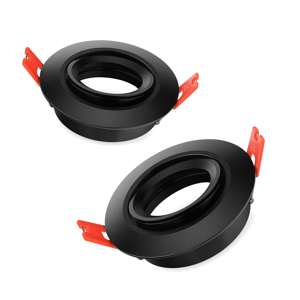 2pcs Recessed Down GU10 MR16 Down Light Fixture Frame Holder LED Ceiling Spot Light Frame Led Spotlight Frame Round Housing