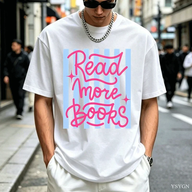 Read More Books T-Shirt Bookish Graphic Tee Reading Tshirt Trendy Book Lover Bookworm Short Sleeve Printed Tshirts Clothing Tops