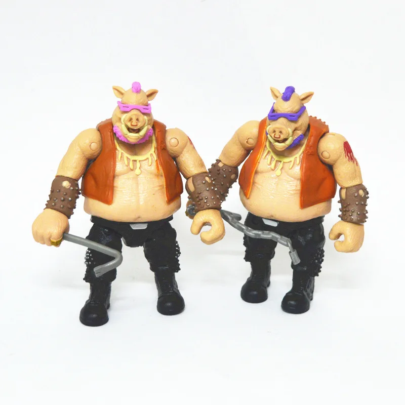 Colchones de juego genuinos Tortugas Ninja mutantes adolescentes 2 figuras de acción Bebop cabeza de toro cara de cerdo figura de juguete edición de película