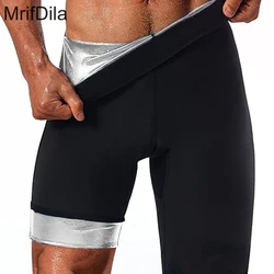 MrifDila Sauna Sweat Short Pants Men's Hot Thermo Sauna Leggings Compression High Waist Pants Fat Burning Body Shaper Sauna Suit