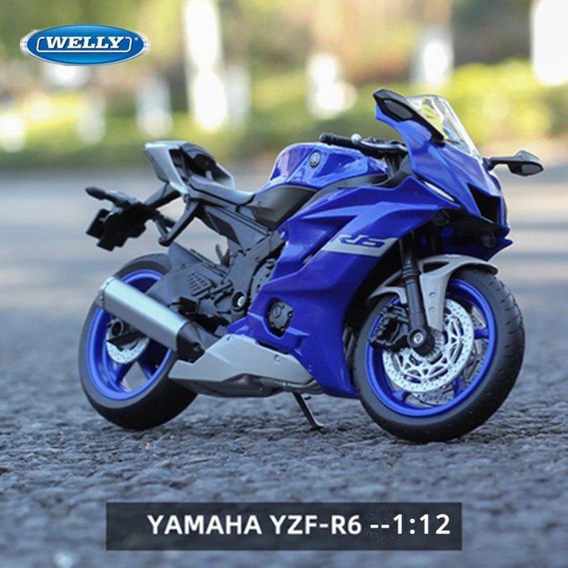 Welly 1:12 2020 Yamaha YZF-R6 Alloy Motorcycle Model Simulation Diecast Metal Street Motorcycle Model Collection Children Gift