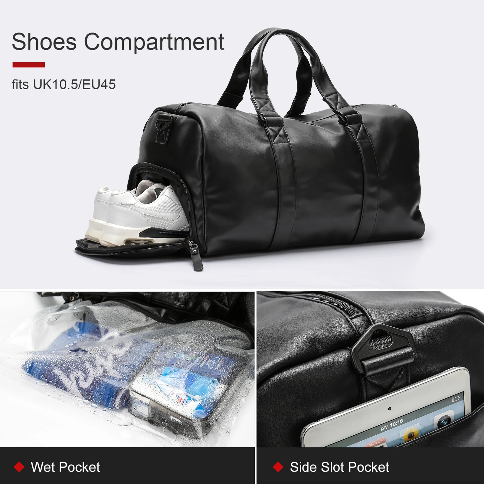 Travel Bag with Shoe Pouch,Sports Gym Bag Weekender Overnight Bag Waterproof Large Carry On Bag Tote Duffel Bag for Men or Women