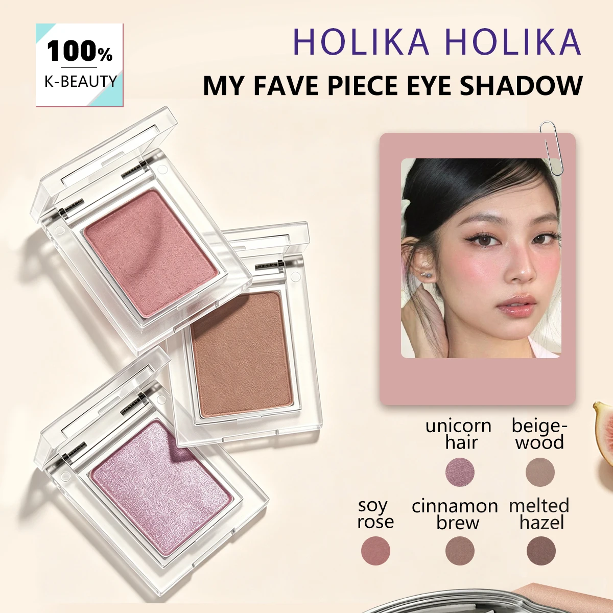 HOLIKA HOLIKA MY FAVE PIECE EYE SHADOW,Silky Smooth Texture,Pearly Lustre Glow,Fine Mill Ground,Korean Cosmetic,Korean Makeup
