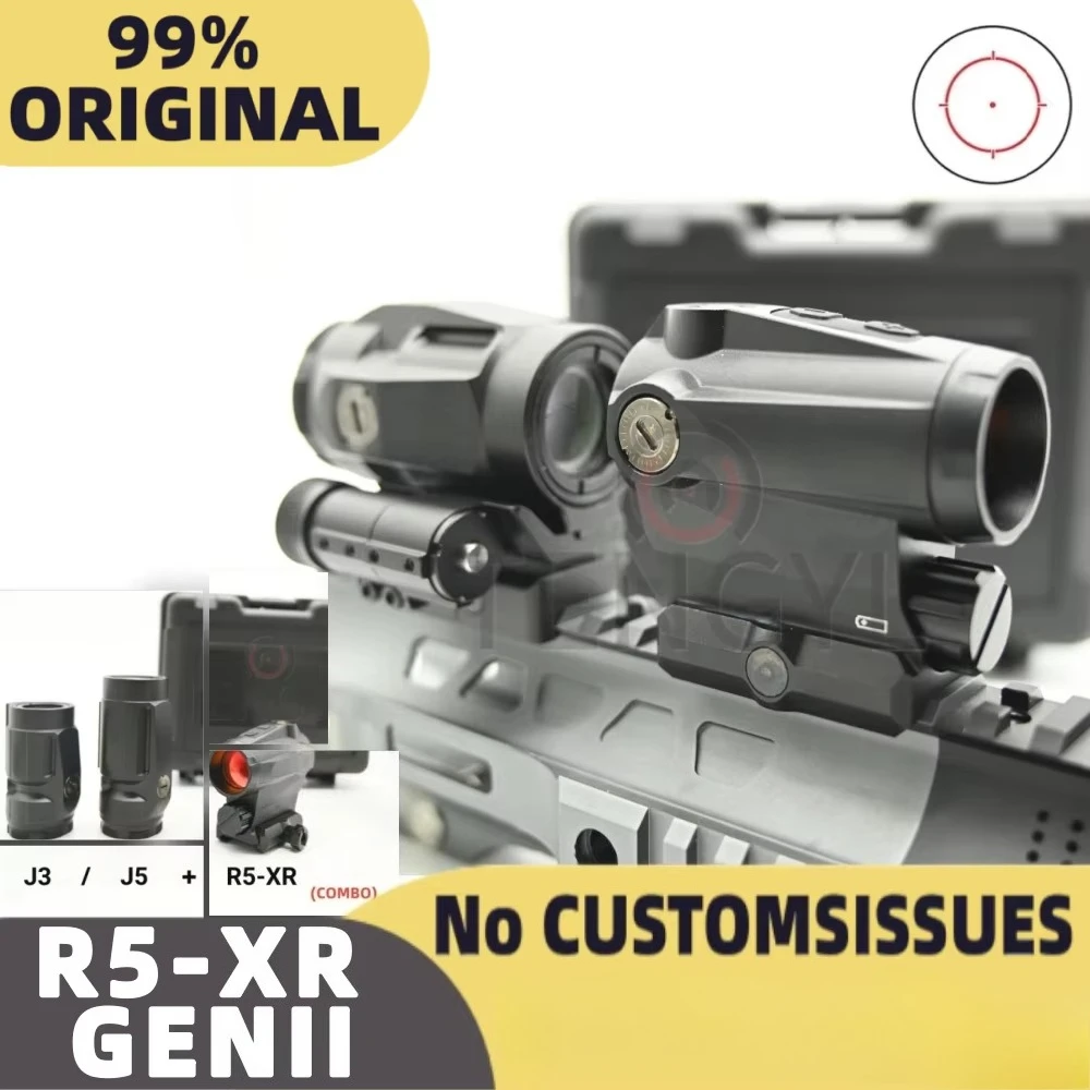 R5-XR GENII +J3 3X and J5 5X Magnifier Combo Kit  for Picatinny Rail 1x20MM Red Dot Sight Tactical Optical