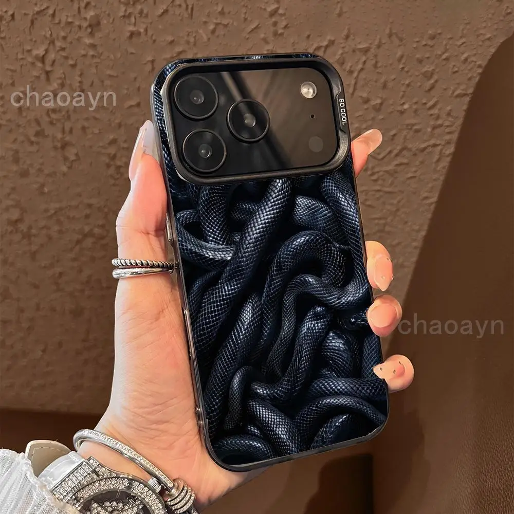 

Black snake Phone Case case for iPhone17 16 15 14 13 12 11 Pro/ Max/Plus shock-proof rear cover anti-fingerprint