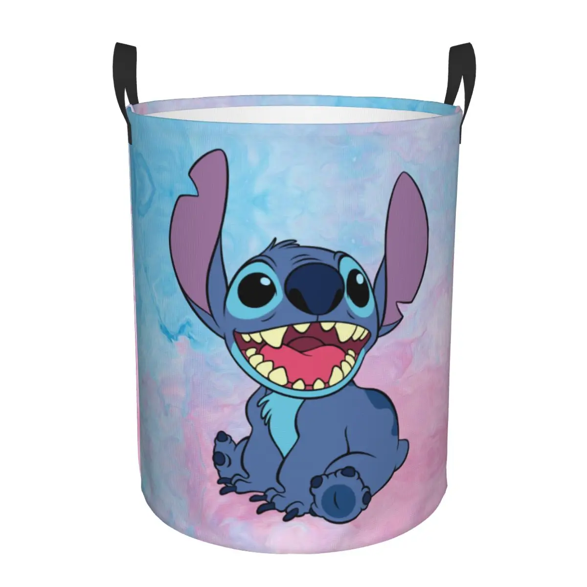 Custom Cute Stitch Disney cesto portabiancheria grande cesto portaoggetti Kawaii Girls Boys Toy Organizer