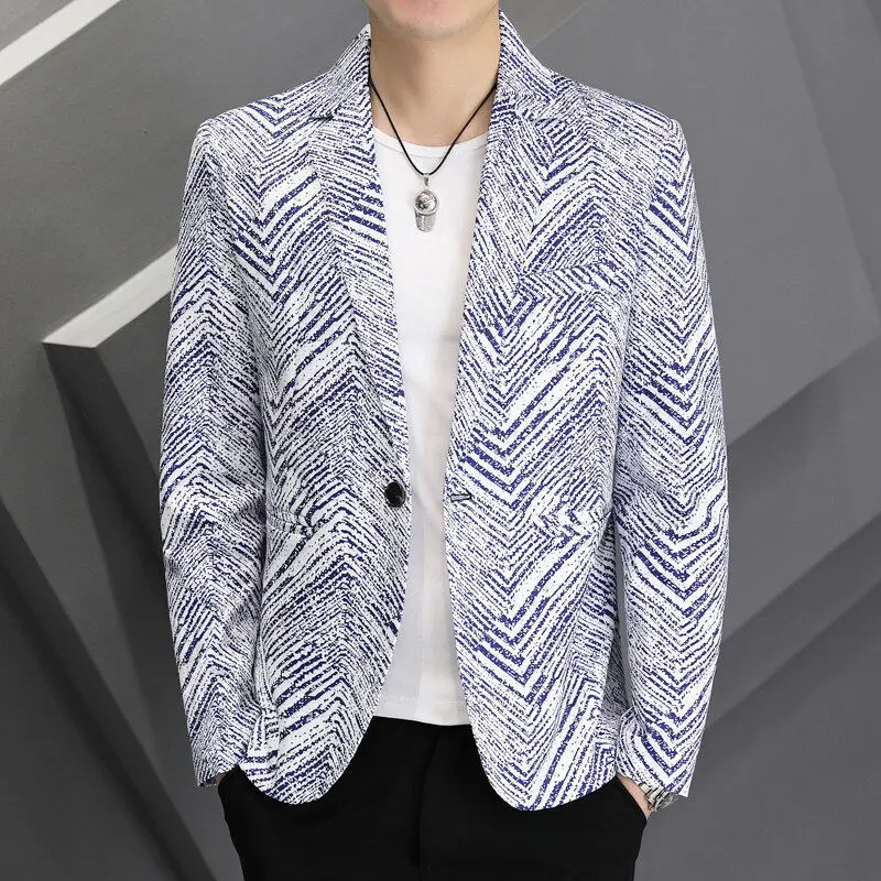 

Мужская повседневная куртка Slim Fit для весны и осени, модная, из полиэстера, с длинным рукавом