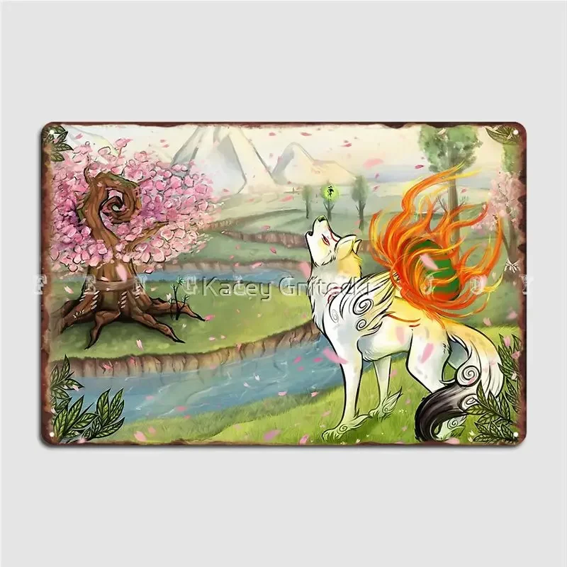 Okami Metal Sign Club Party Club Bar Printing Wall Decor Tin Sign Posters