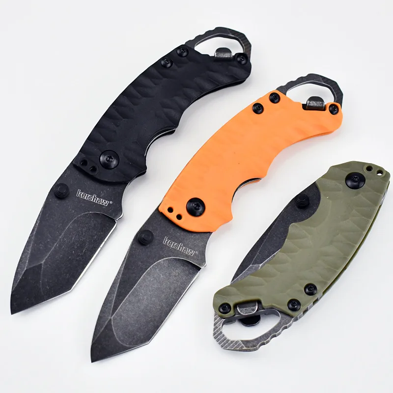 Shuffle II 8750 Manual Mini Folding Hunting Knife Blackwash Tanto Plain Edge 8Cr13Mov Blade Wilderness Tactical Survival Knives