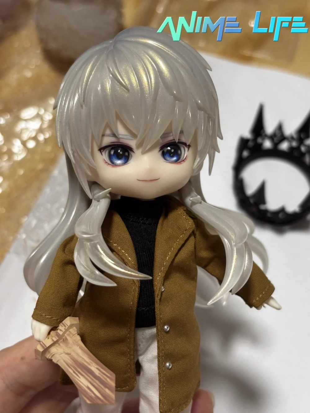 

Head Shell Game Love and Deepspace Xavier King Role Cos Handmade OB11 OB22 Hair Paint Detachable Crown Toy Model Cosplay Gift
