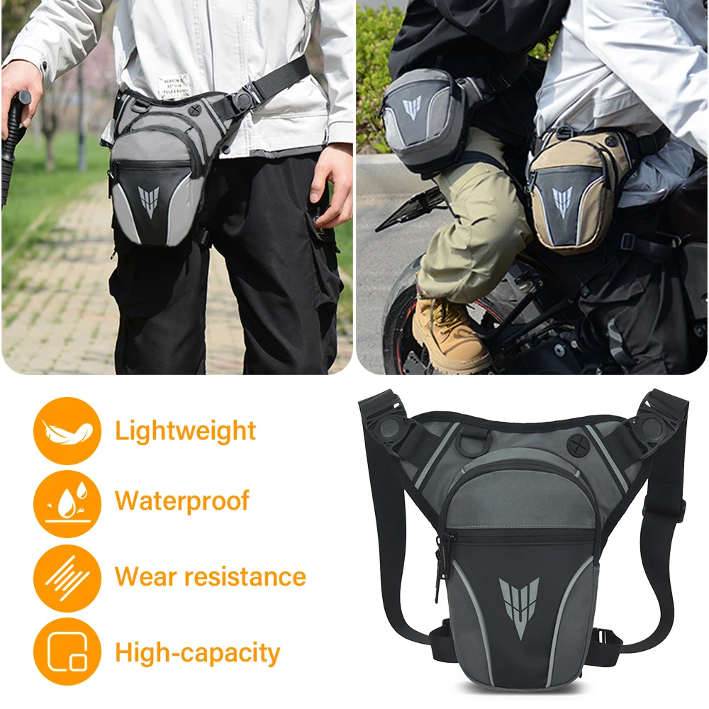 Men Leg Side Bag Large Capacity Rider Bum Drop Thigh Bag Waist Bag Multipocket Motorcycle Hip Outdoor Sports Storage Ride Bag