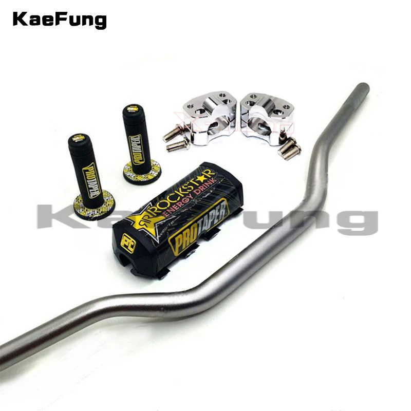 810mm long 11/8 Fat handlebar + cnc  bar clamps  Square 2.0  Bar Pad  New ProTaper Handlebar Grip set for dirt pit bike