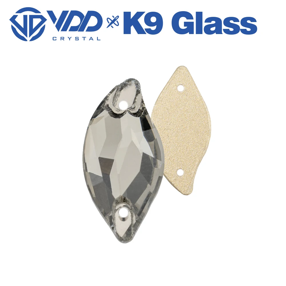 VDD S103 Black Diamond Leaf AAAAA Top-Qualität K9 Glas aufnähbare Strasssteine, Kristall-Flachsteine zum Aufnähen für Kleidungsdekorationen – Detail 4