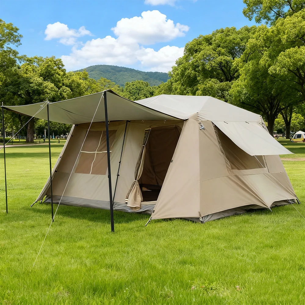 

STLF Outdoor Camping 13m Oxford Four-Season Automatic Tent Portable Quick-Open Thickened Silver-Coated UV-Resistant Two-Room