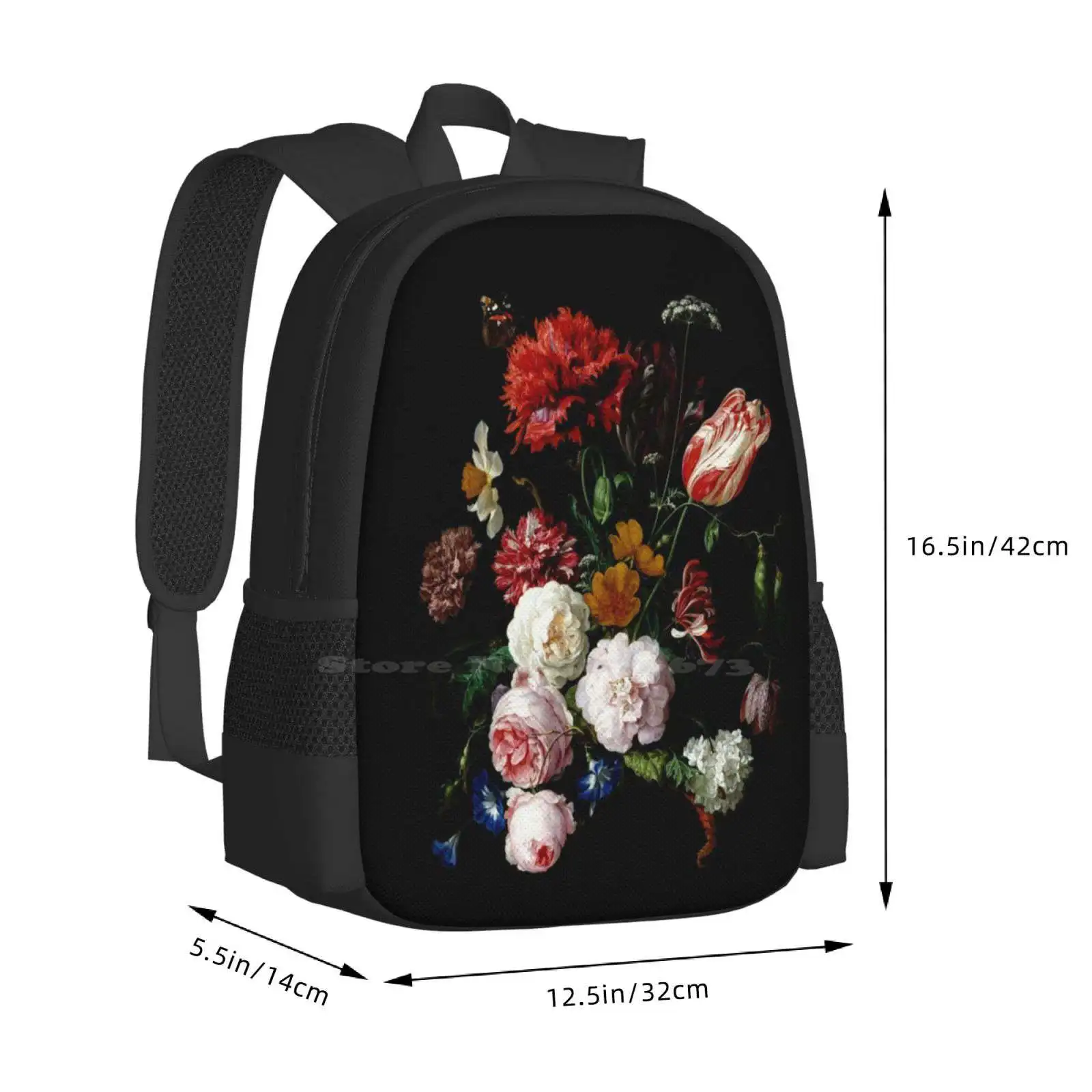 Mochila De Heem para estudiantes universitarios adolescentes, bolsas De diseño De patrón, ramo De flores, Mural holandés, naturaleza bonita, Floral