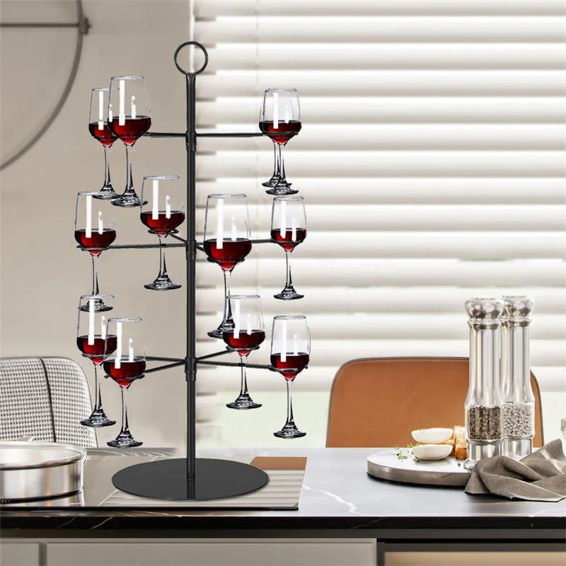 

Simple wrought iron wine glass holder 12 pcs glass goblet storage rack cup hanger home desktop ornament