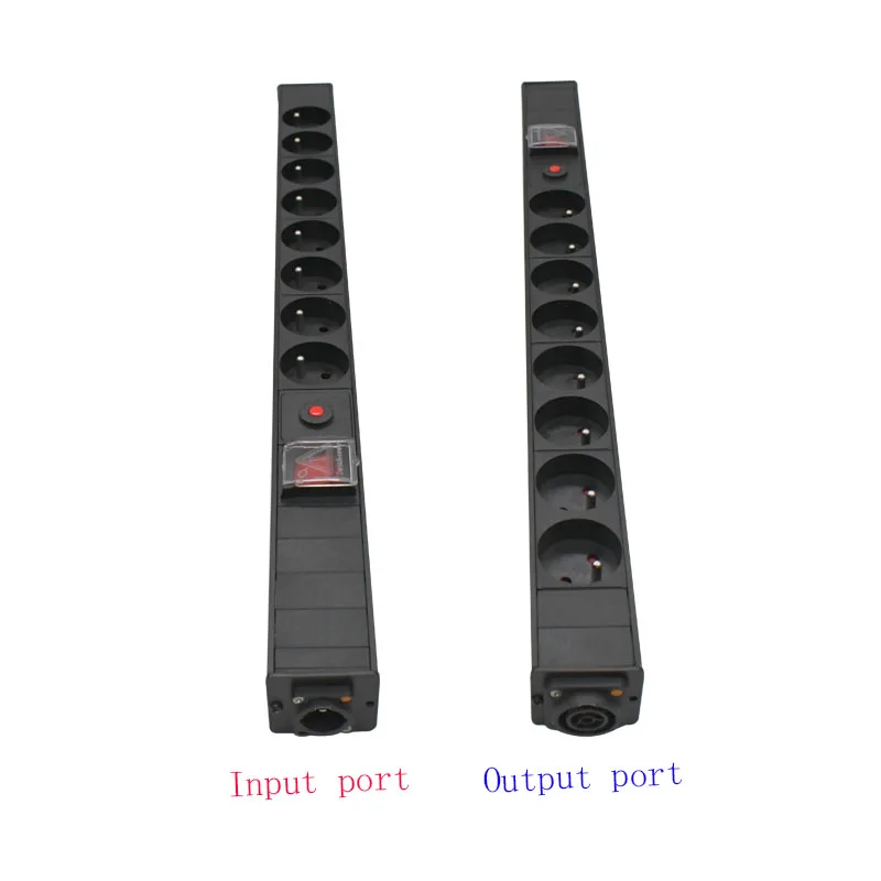 

PDU electrical strip aviation plug 2-9AC France Socket SAC3MPX SAC3FPX input output With switch control overload protection