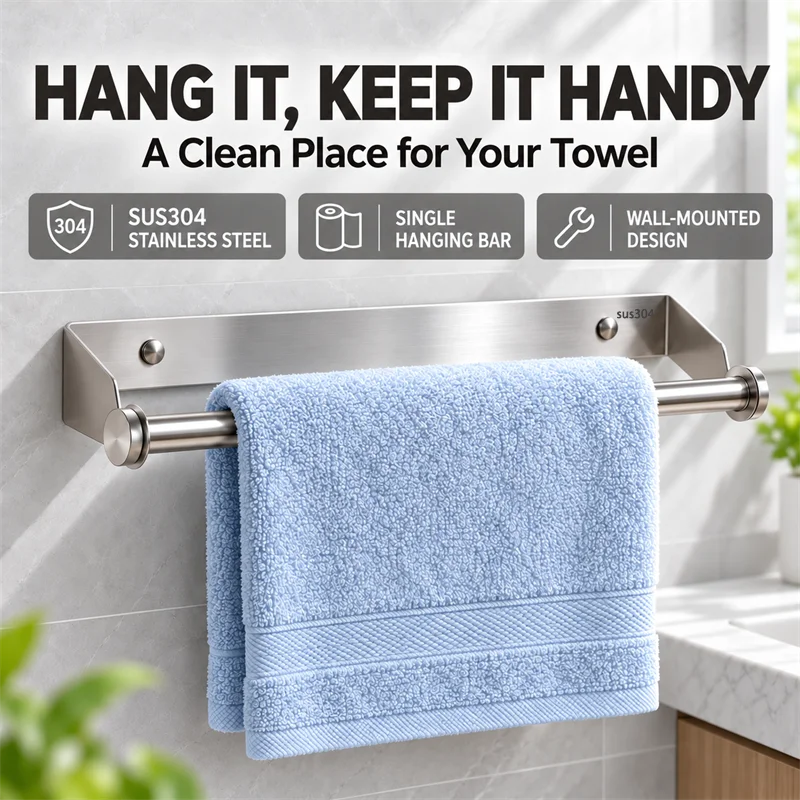 304 Stainless Steel Paper Towel Holder No Punch Wall Mount Kitchen Roll Paper Rack Cling Film Storage Organizer