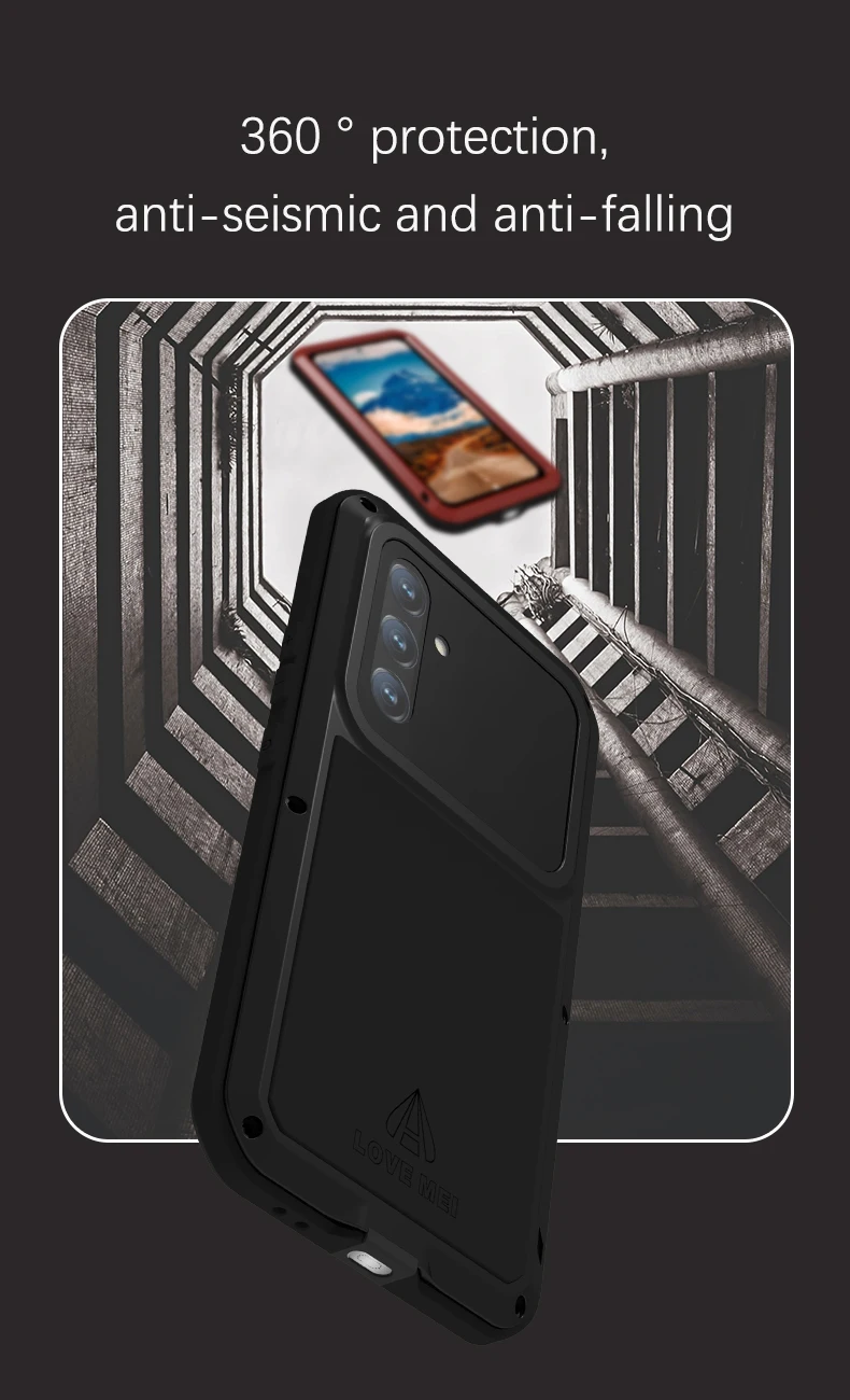 Original LOVE MEI Powerful Case For Samsung Galaxy A34 A54 Metal Armor Shock Dirt Proof Water Cases For Galaxy A54 A34