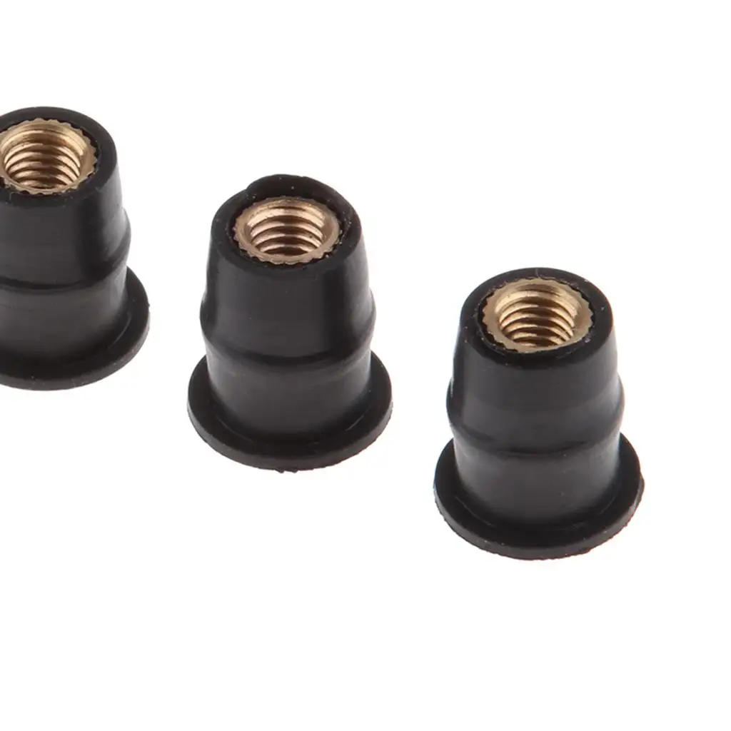 M5 Motorcycle Windscreen Rubber Well Nuts Black Flanged Sleeve Vibration Resistant Fairing Nut for Motorbike Accessories