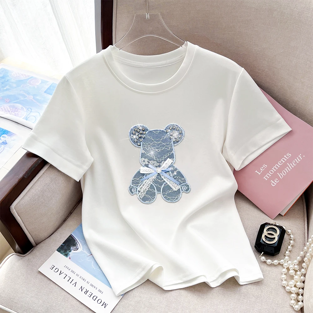Korean  Casual Top Summer New Simple Slim Fit Elastic Short Sleeve Women's T-shirt  Crew Neck  Fashionable Basic Short Sleeves