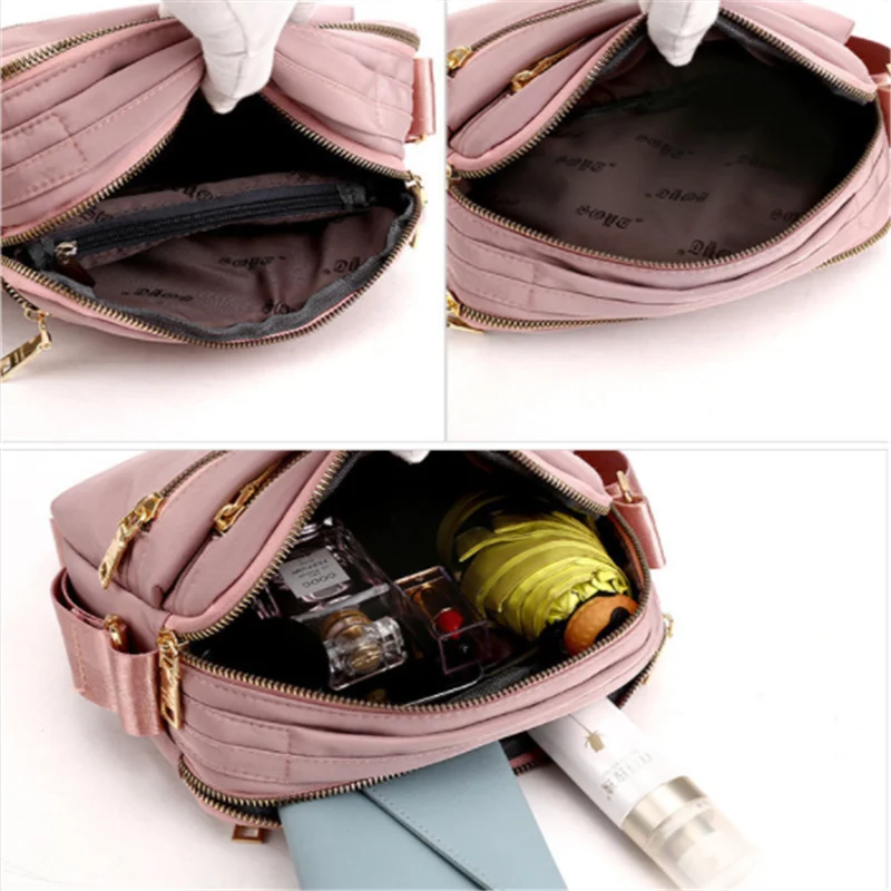 Women Nylon Shoulder Bag Waterproof Multi-pocket Zipper Bag Luxury Handbags Women Crossbody Bags For Designer Bolsa Feminina Sac