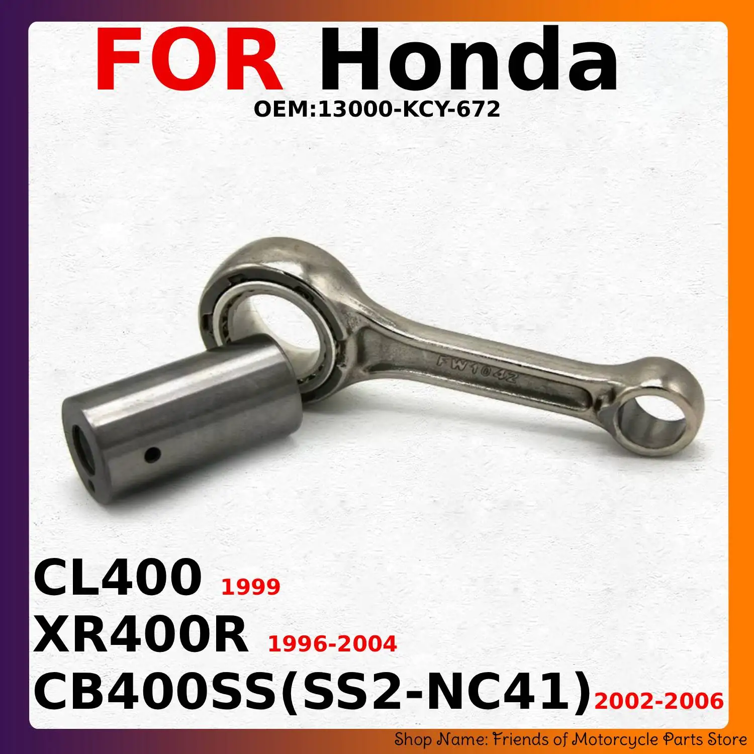 Nuevo Kit de reconstrucción de cigüeñal de biela para Honda XR400R 1996-2004 CB400SS (SS2-NC41) 2002-2006 CL400 1999 13000-KCY-672 piezas