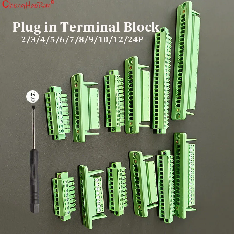 

1set 3in1 Welding Through Wall 15EDGWC-3.81 Plug-in Terminal Block 2-24p Male Female Pair Fixed Panel SendOne 2.0 Flathead Screw