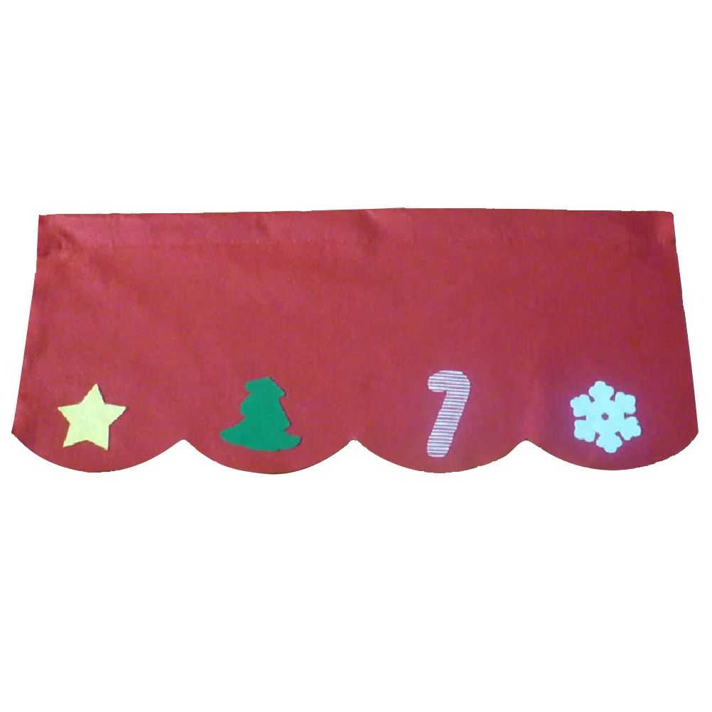 

2pcs Christmas Window Valance Set Vintage Holiday Decor Home Cafe Restaurant Hotel Party Decoration Snowflake Candy Xmas
