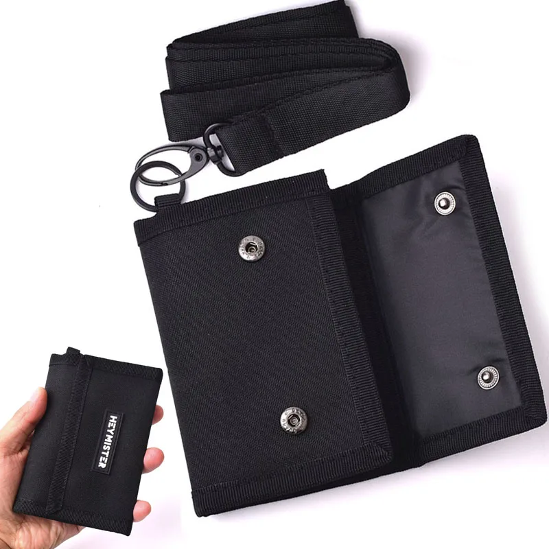 Fashion Youth Wallets Girls Boys Sling Neck bag Short-style Trifold Students Wallets Hasp Purse Card Case Holder For Shoulder