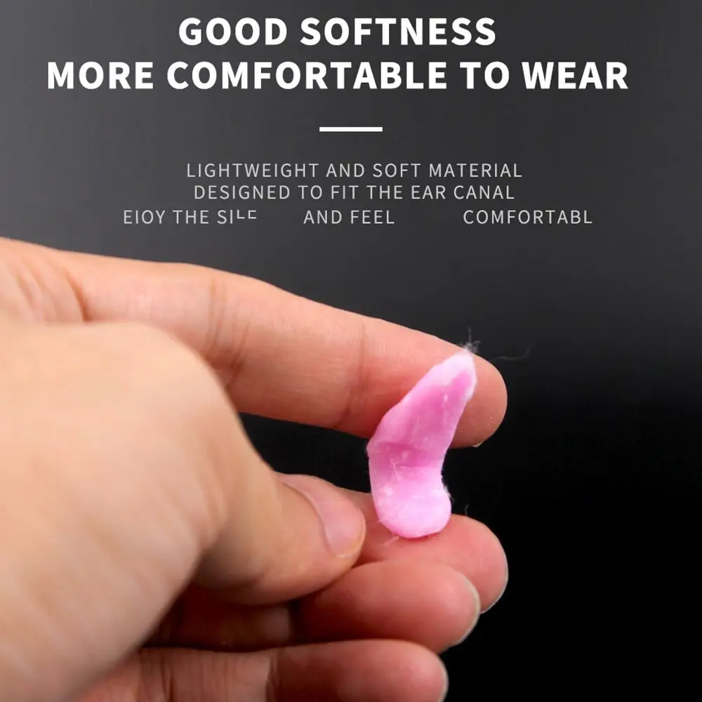 2/4/6/12/20PCS Gift Soft Wax Cotton Earplugs Wax Kneadable Ear Plugs Pink Airplane Noise Reduction Ear Plug Unisex